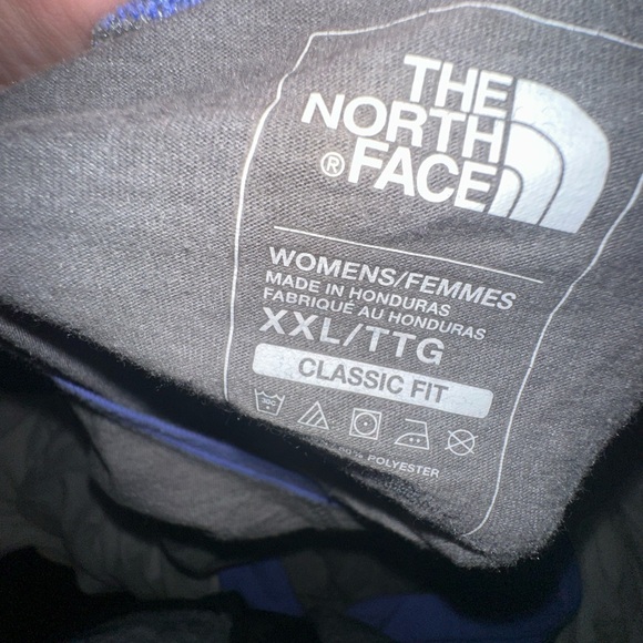 The North Face Gray and Blue Raglan Shirt 3/4 sleeve women’s XXL - Picture 2 of 5